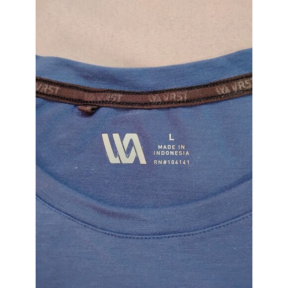 Men's VRST Short Sleeve Crewneck Shirt Heather Blue Large - Picture 4 of 5